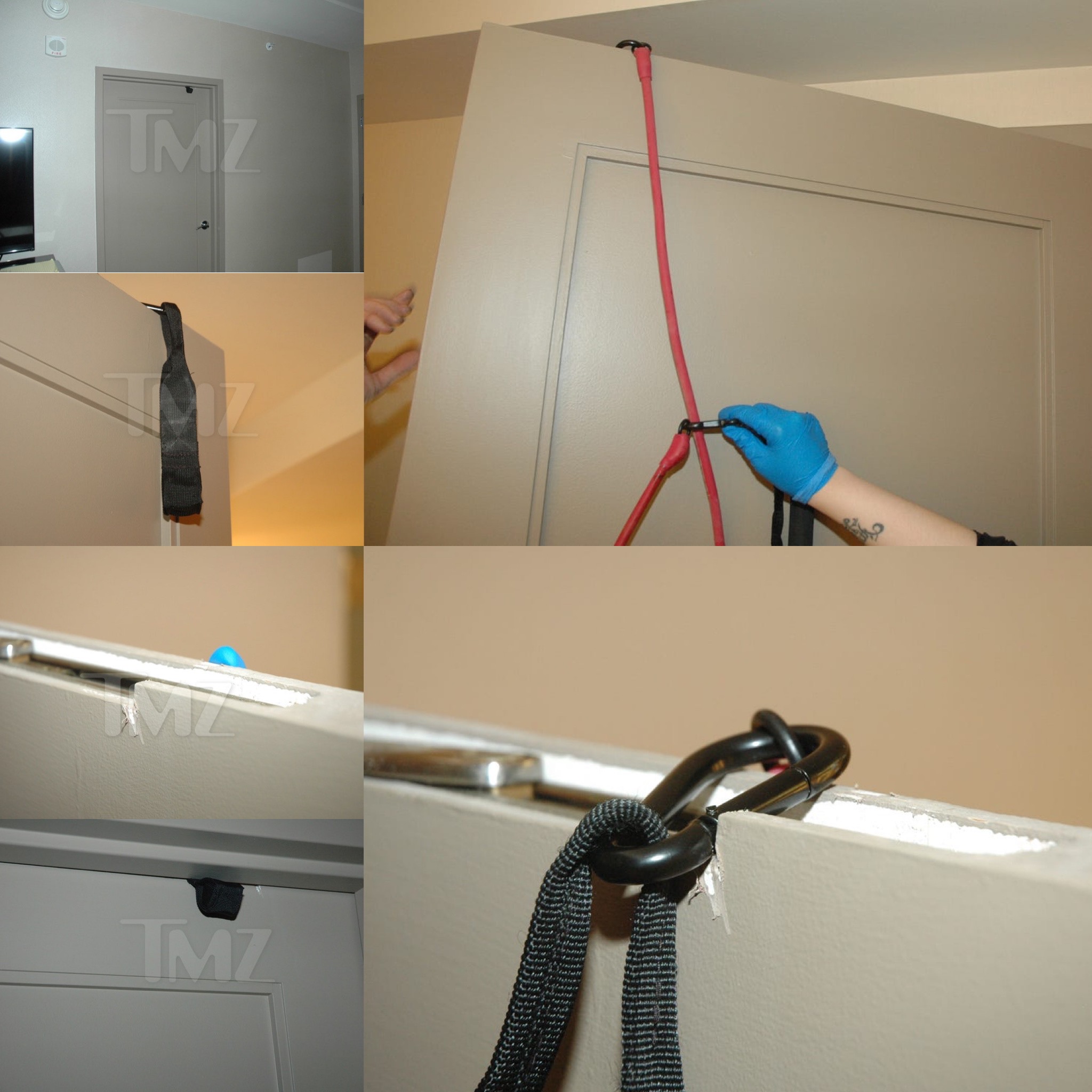 The notch in the bathroom door caused from the “noose” in Chris Cornell’s death.jpeg